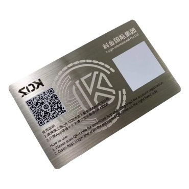 Custom QR Code Etched Metal Business Cards